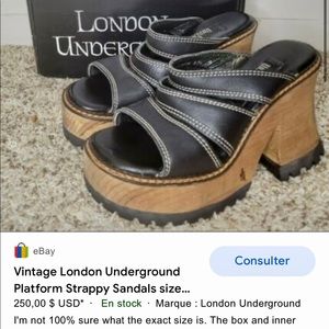 RARE VINTAGE LONDON UNDERGROUND PLATFORM SHOES 💔